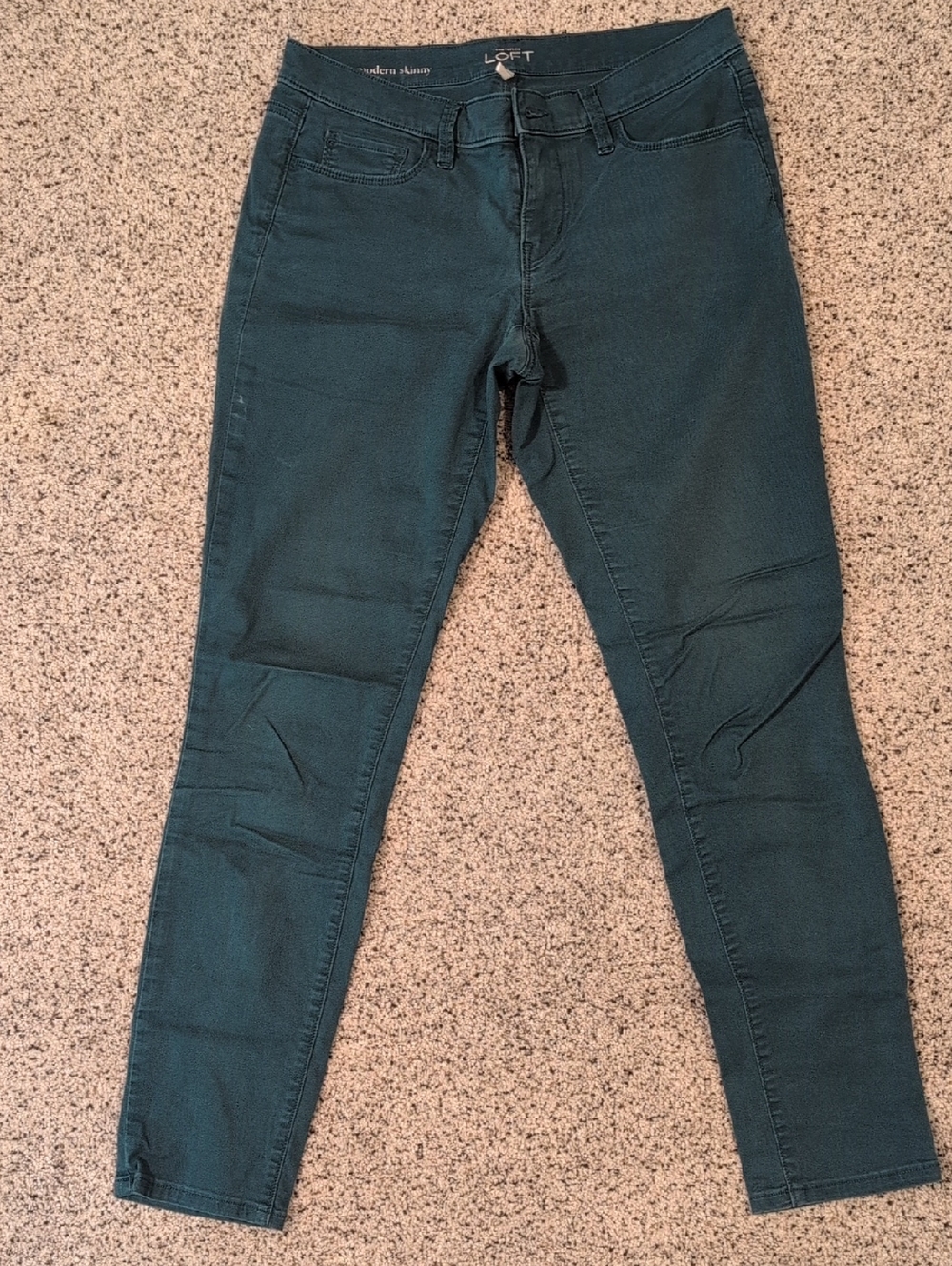 LOFT Deep Teal Skinny Jeans